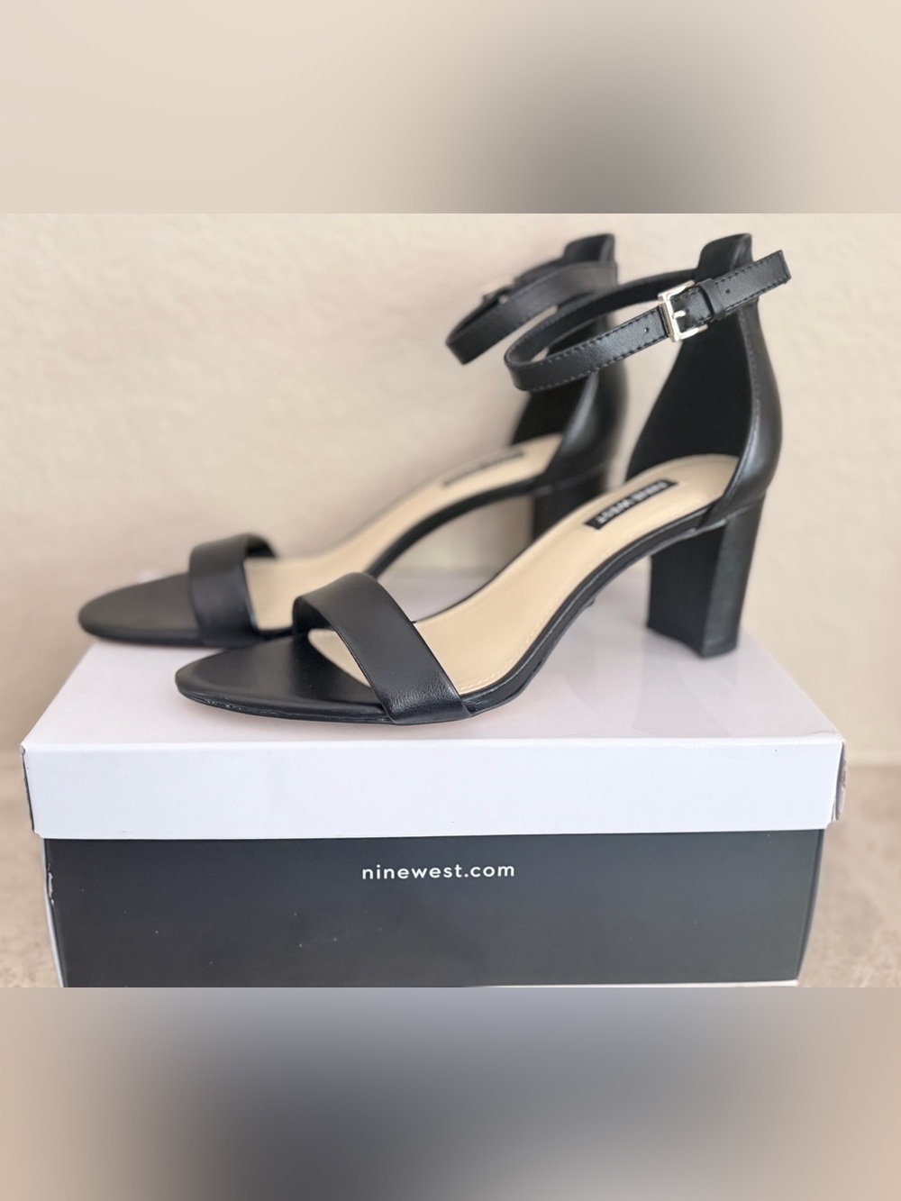 Nine West Spruce Block Heel Sandal with Ankle Strap, Women’s 8 (New)